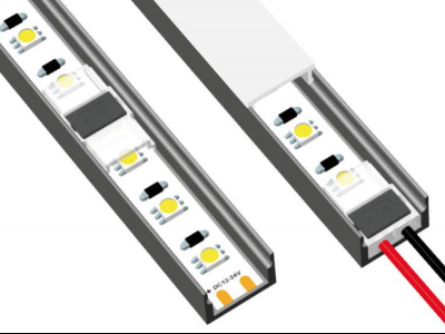 slim led strip connector works inside aluminum channel